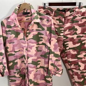 NY&Co 2pc Pant Set - Pink Camouflage